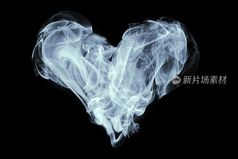 Isolated Heart shaped smoke. Valentineâs day design elements